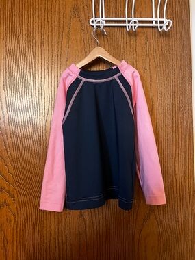 Columbia Kids Long-Sleeve Swim Top - Navy & Pink